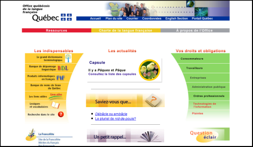 Client : Office québécois de la langue française (OQLF)