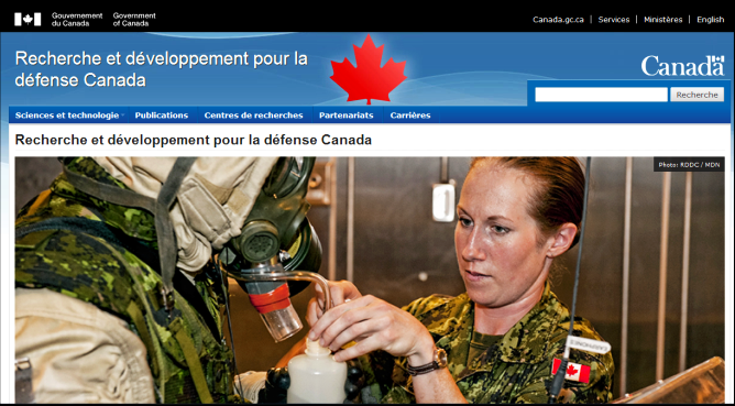 Client : Recherche et développement pour la défense Canada
