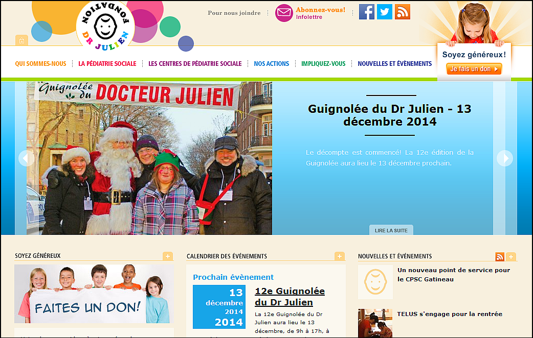 Janvier 2015 : La Fondation du Dr Julien fait confiance à Touché* pour une troisième année consécutive